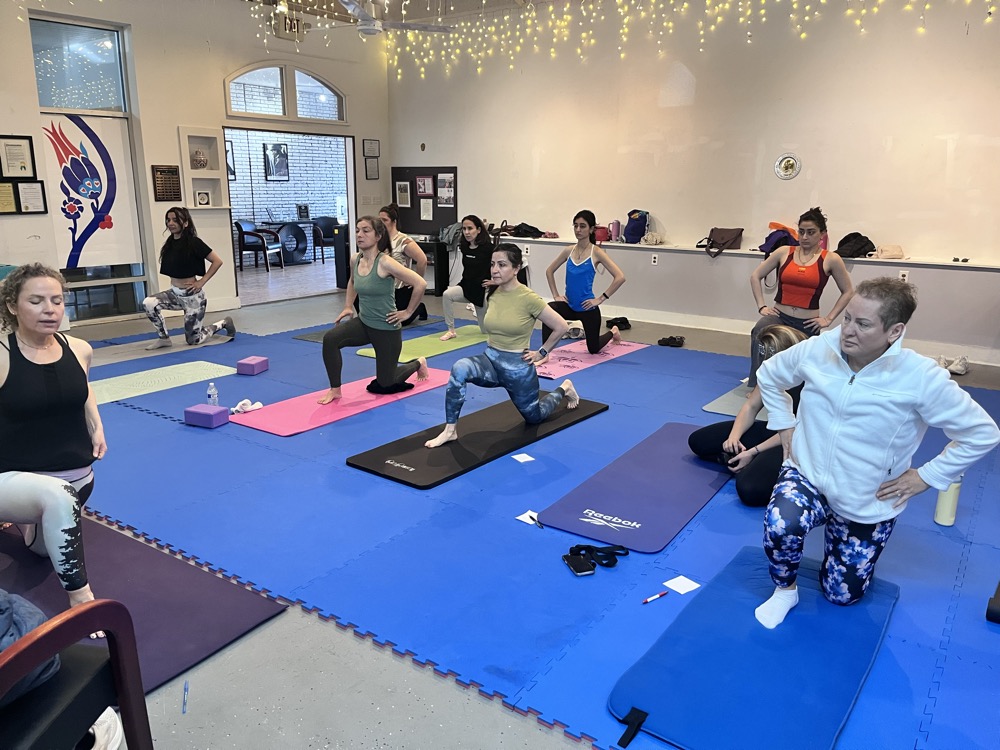 Adult yoga class