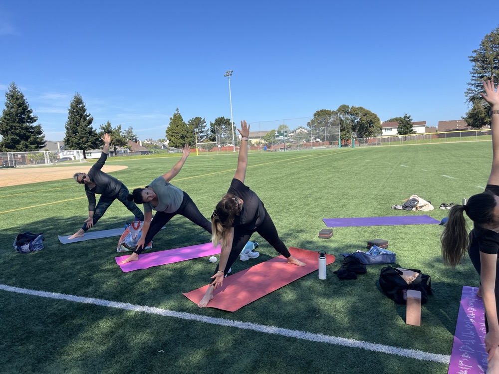 Outdoor adult yoga