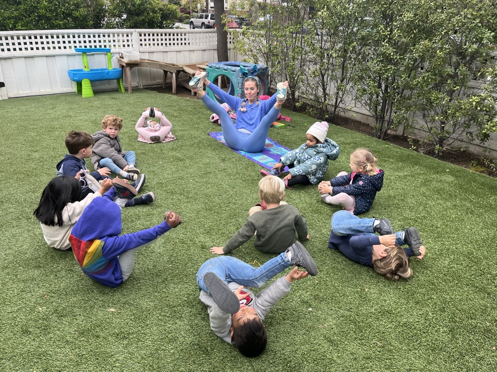 Kids yoga — boat pose